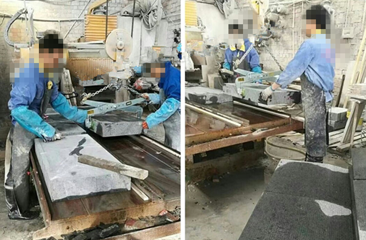 提升機(jī)與夾具配合使用吊裝石板現(xiàn)場--河北東圣吊索具制造有限公司--石材夾具|小型攪拌機(jī)|液壓堆高車|手動叉車